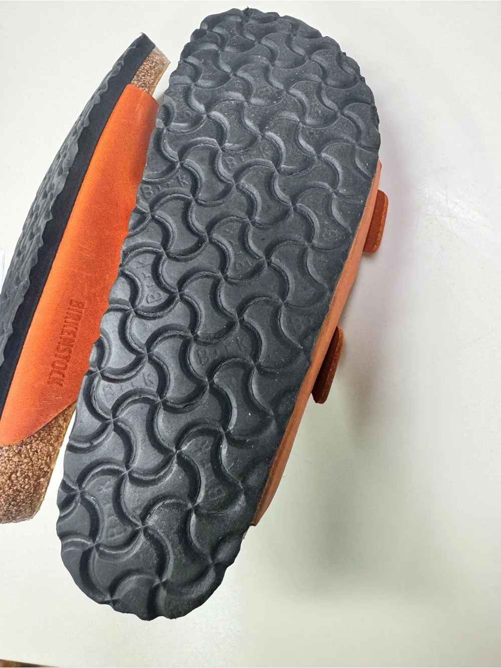 Birkenstock Arizona Big Buckle Leather Slides Burnt Orange Double Strap Size 40 - Picture 8 of 12